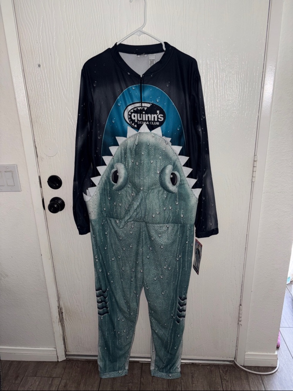Quinn's Shark Onesie Jumpsuit - Teal/Black